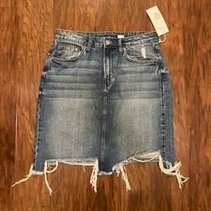 NWT H&M Distressed Jean Skirt - Blue - Sz 10